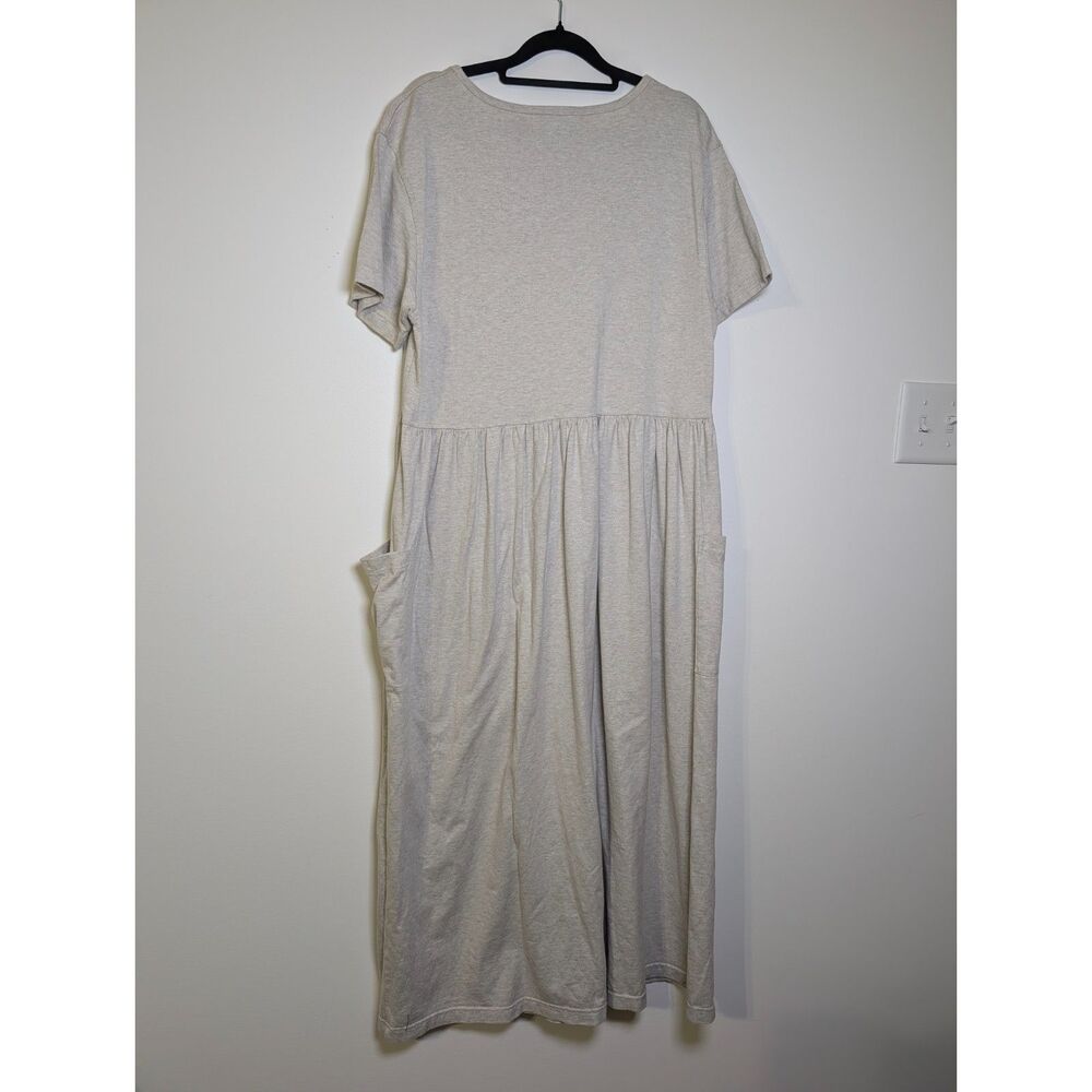 Vintage Y2K Eddie Bauer Cotton Pocket Maxi Dress M Cream Lagenlook Granolagore - Picture 2 of 6